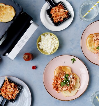 Kidsproof maïspannenkoeken met kip of oesterzwammen