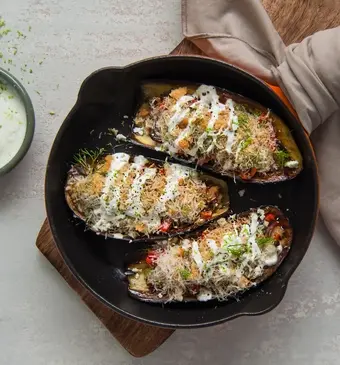 Gevulde aubergine