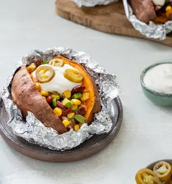 Gepofte zoete aardappel 