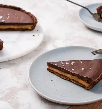 Chocoladetaart met gezouten karamel