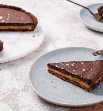 Chocoladetaart met gezouten karamel