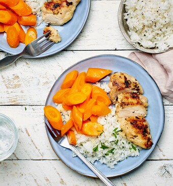 Sinaasappelwortels kippendijen