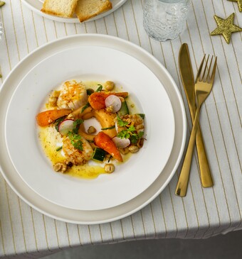 gegrilde coquilles met sinaasappel-hazelnootboter