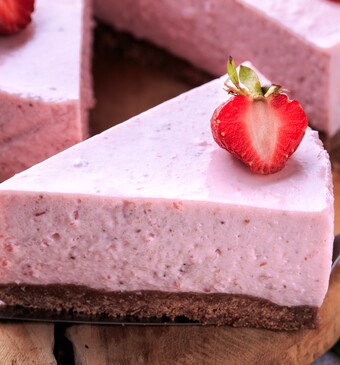 kwarktaart met aardbeien