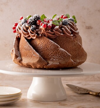 Kersttulband met ganache