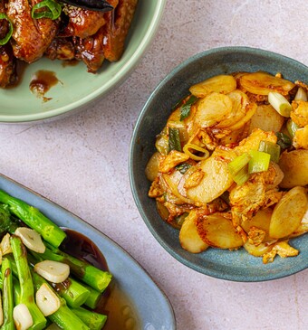 Rijstcake met kailan