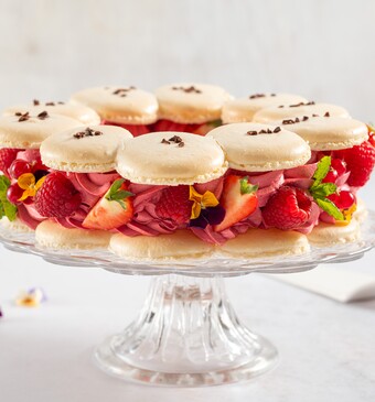 Macarontaart met framboos 