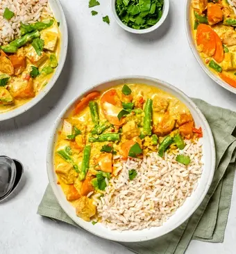 Thaise gele curry met rijst