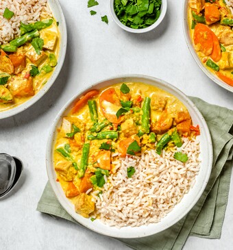 Thaise gele curry met rijst