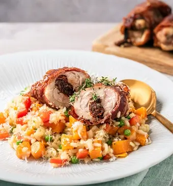 Risotto gevulde kip 