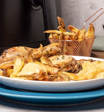 kip patat en appelmoes