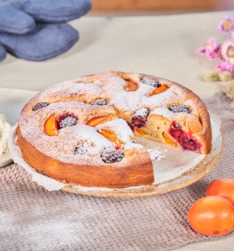 Snel met Mil abrikozen-bramentaart 