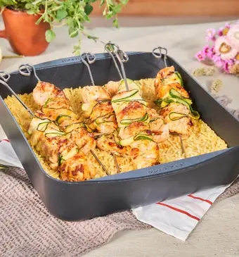 Snel met Mil kipspiesjes met orzo