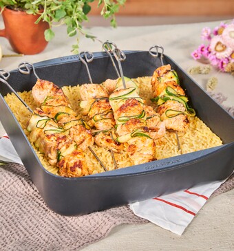 Snel met Mil kipspiesjes met orzo