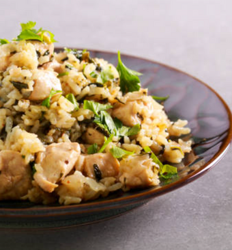 Risotto met kip en boontjes 