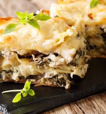 Lasagne ai funghi (Lasagne van paddenstoelen)
