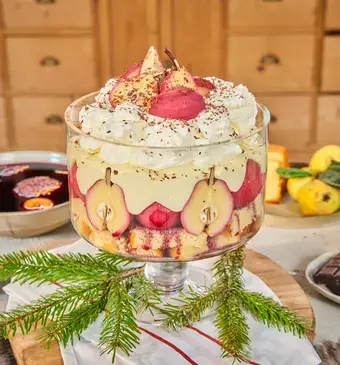 Snel met Mil Kerst trifle met glühweinperen