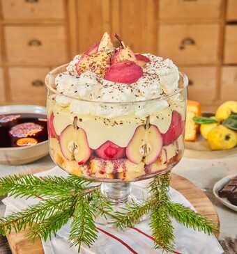 Snel met Mil Kerst trifle met glühweinperen