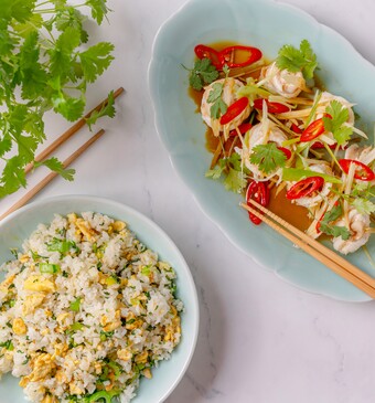 Gestoomde zeetong met gember