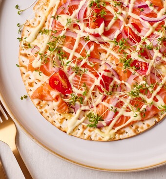 Matsepizza met zalm
