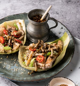 Kip teriyaki van de BBQ 