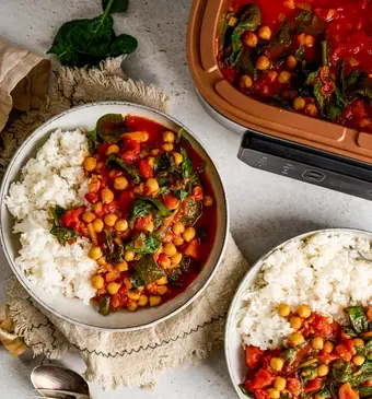 curry kikkererwten en spinazie