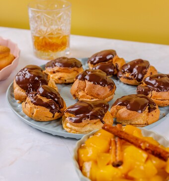 Shirma's mango profiteroles 