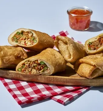 Loempia met zoete saus