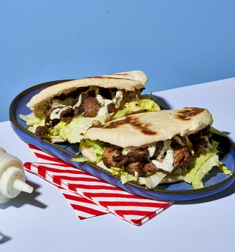 Pita kaas met shoarma 