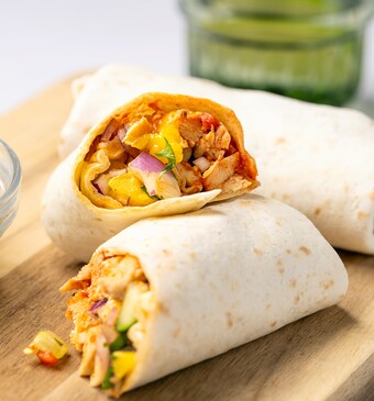 Pulled chicken wraps 
