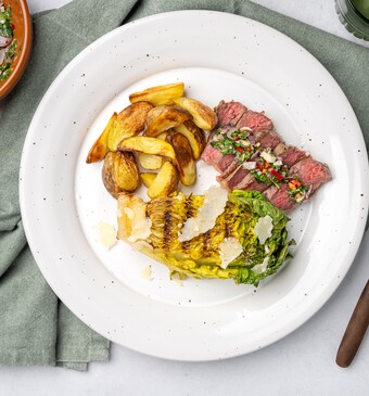 Entrecote met gegrilde little gem