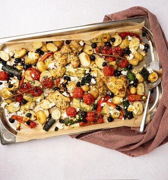 Traybake met kip en feta 