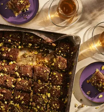 Baklava met pistache en chocolade