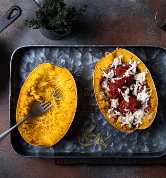 pompoen spaghetti maken