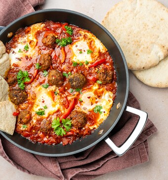 Shashuka met gehaktballetjes