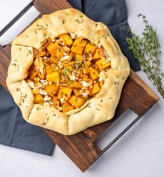 plaattaart met pompoen