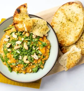 romige dahl met naan