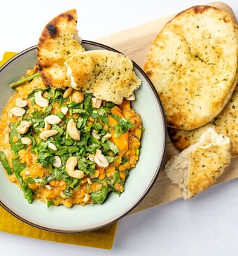 romige dahl met naan