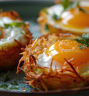 Eiernestjes op een bord