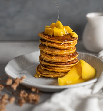 Glutenvrije pannenkoeken met mango