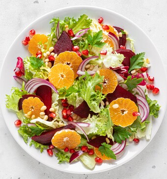 Rode bietensalade met sinaasappel