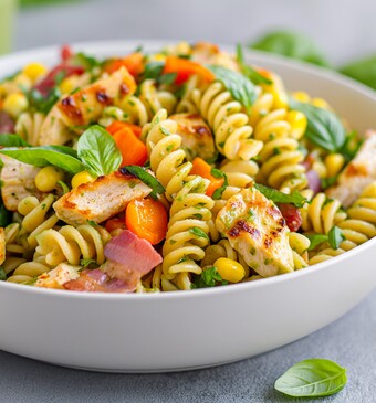 koude pastasalade met kip