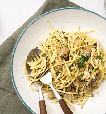 Spaghetti met artisjok en citroen