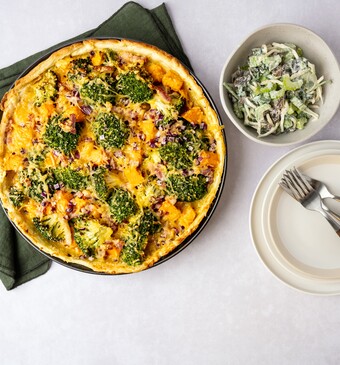 Broccoli-pompoenquiche uit het programma Lekker Snel!