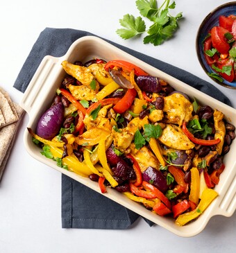 Kip-fajitas uit de oven van het programma Lekker Snel.