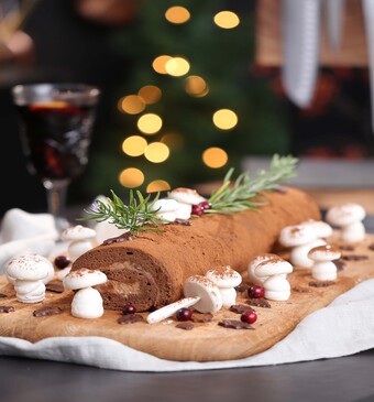 Bûche de Noël uit het programma Miljuschka Masterclass Kersteditie.