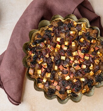 Broodpudding van feeststol uit het programma Lekker Feestelijk!