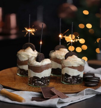 Cheesecake shooters uit het programma Miljuschka Masterclass Kersteditie.