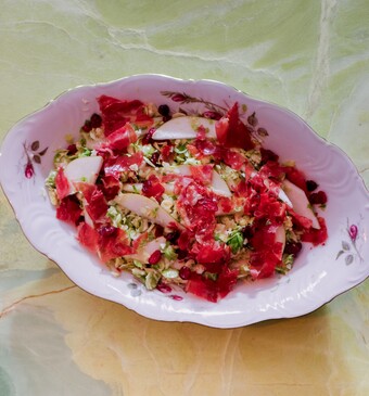 Spruitjessalade uit Bibi's Bijgerechten.