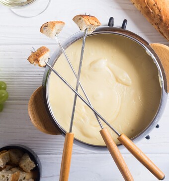 Kaasfondue met Hollandse kazen